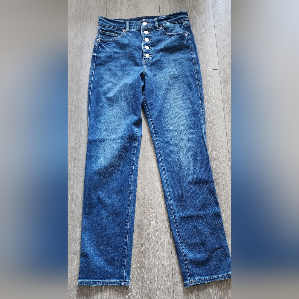 Express Dark Blue Straight Jeans